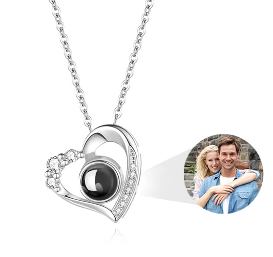 Collar Corazón con Foto Personalizada – Proyección de Imagen en Joya Romántica